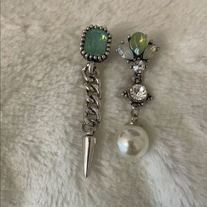 Amazing Silver and Green Dangle Earrings